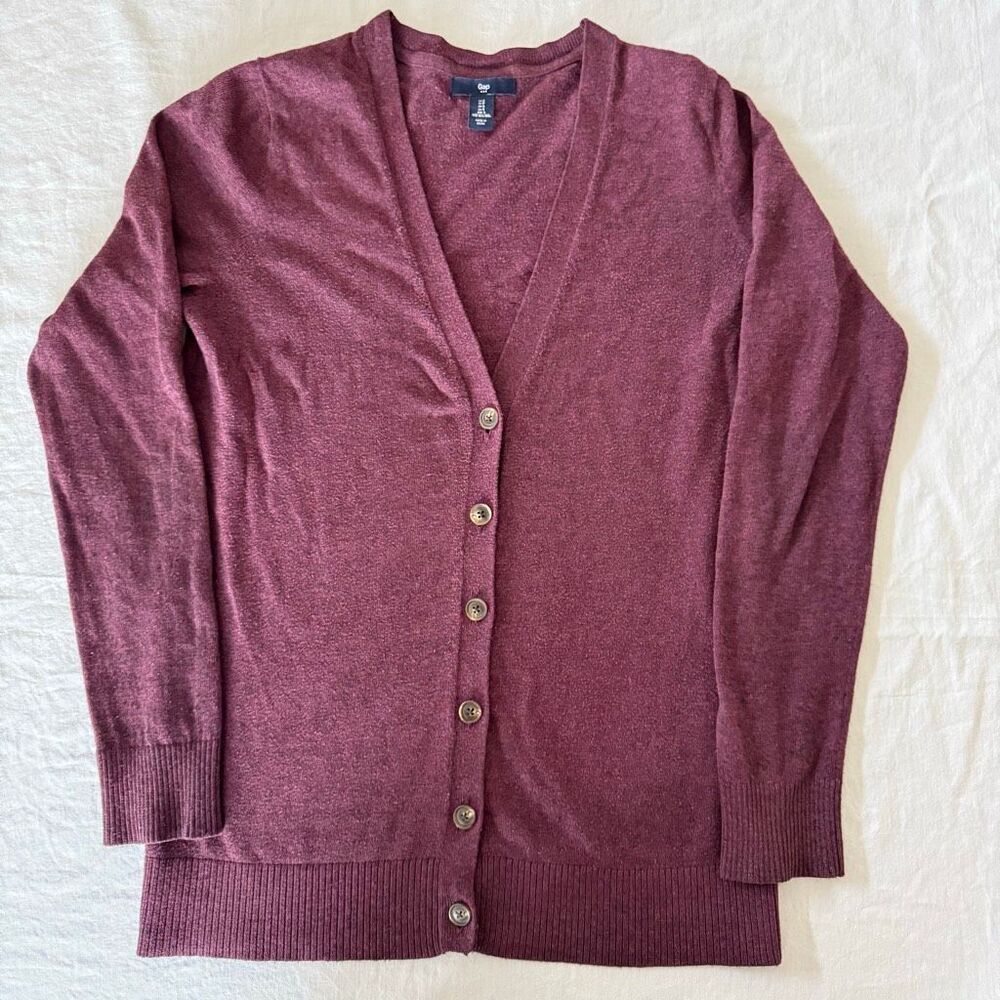 Gap | V Neck Button Front Cardigan | Burgundy | Women’s Size S